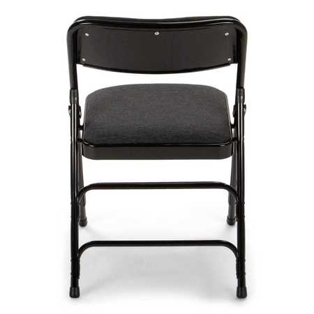 Atlas Commercial Products Triple-Braced Fabric Padded Metal Folding Chair, Black MFC22BKFP